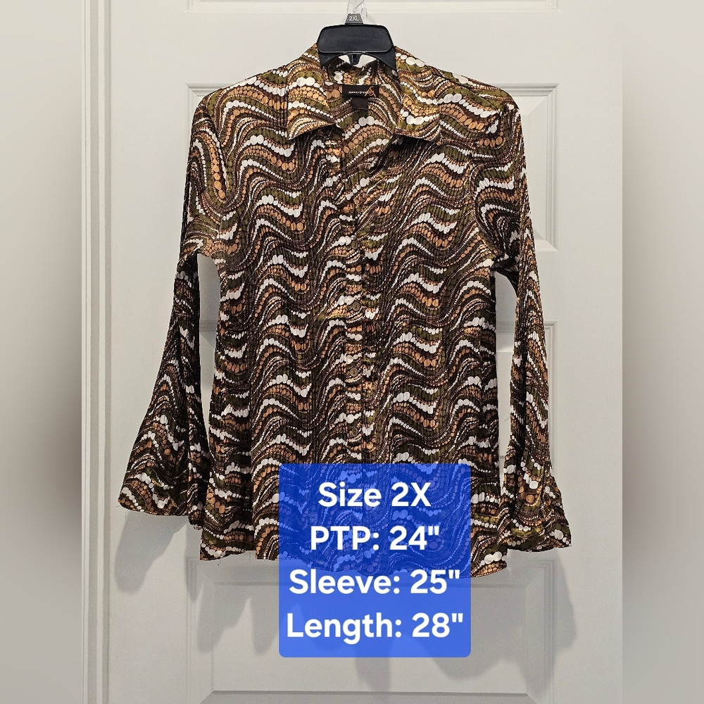 Ashley Stewart Button Up Blouse, GUC, Size 2X